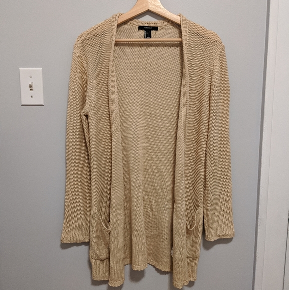 Knitted Cream Open Cardigan - Picture 1 of 5